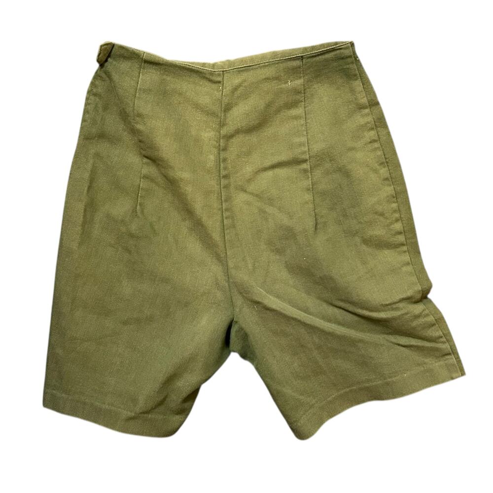 Vtg 70s Womens High Rise Shorts 23" Waist Lightweight Olive Green Boho Casual - Picture 3 of 5